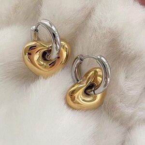 Urban Outfitters Stainless Steel heart shaped earrings